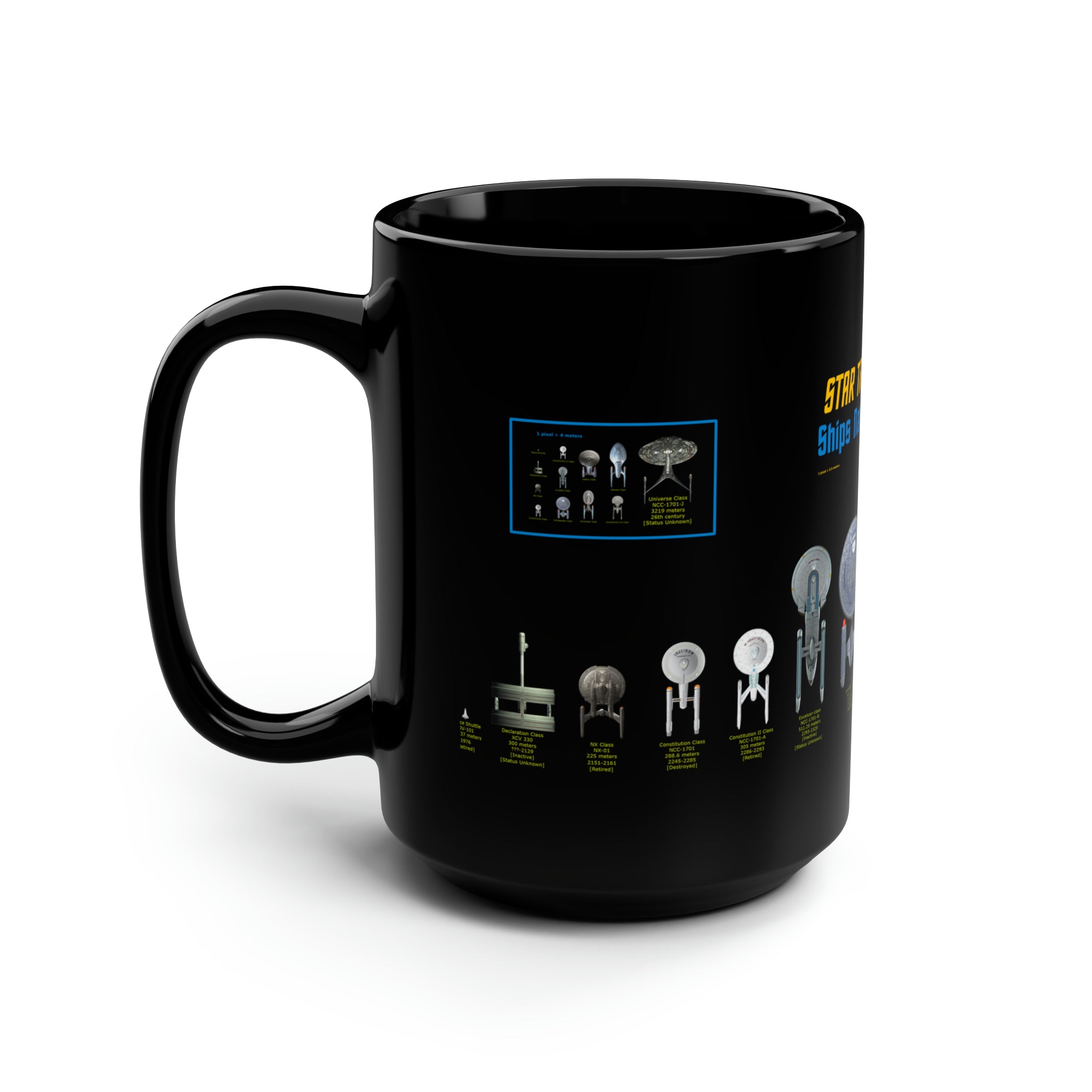 Star Trek Ships- White Ceramic Mug - Creations by Chris and Carlos